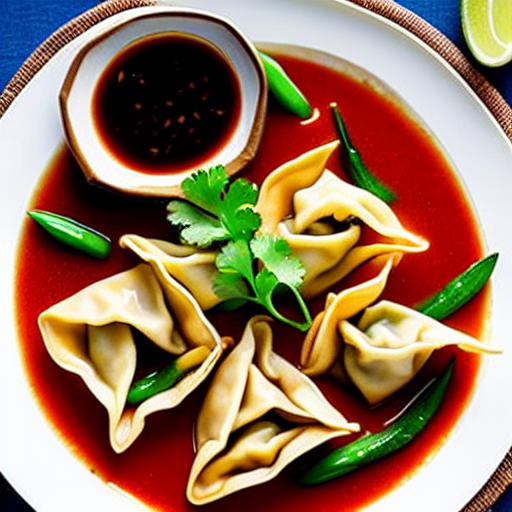 Vegan Wontons in Chili Oil
