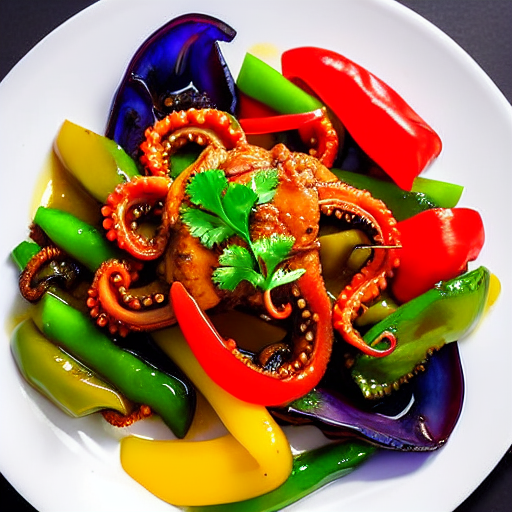 Stir-Fried Octopus with Peppers