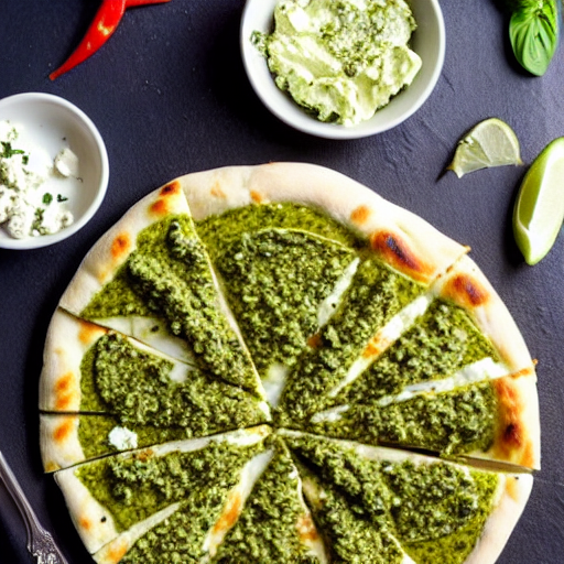 Pesto and Feta Pizza