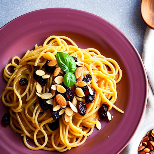 Pasta with Raisins and Almonds