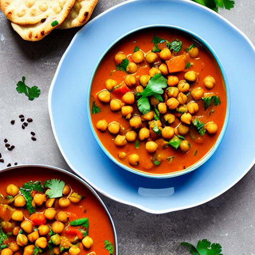 Vegetable and Chickpea Curry with Spinach and Carrots and Peas and Lentils and Chickpeas and Spinach