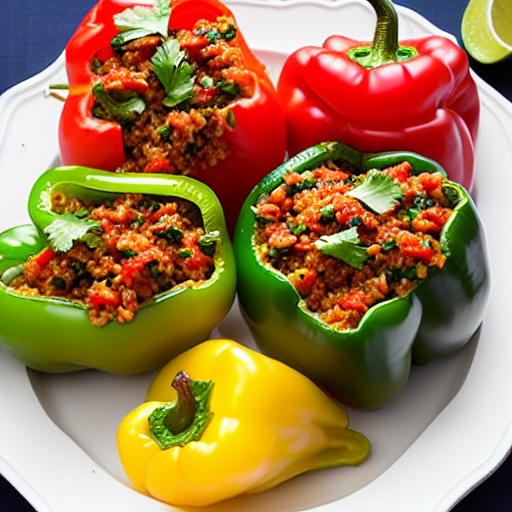 Stuffed Bell Peppers with Quinoa and Rice