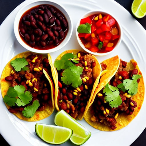 Tacos de Frijoles con Jitomate