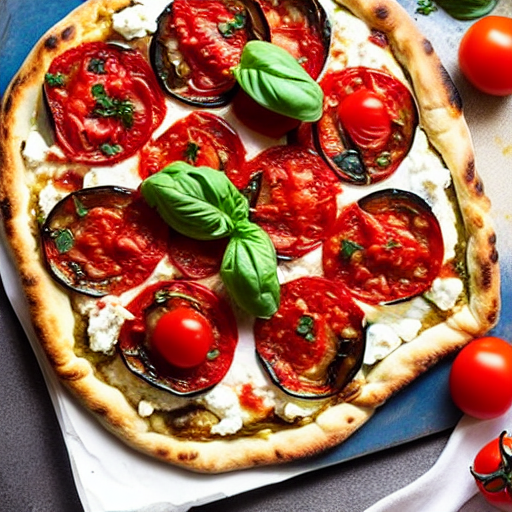 Eggplant and Tomato Pizza