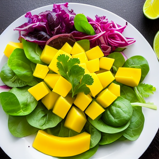 Salada de Alface e Manga