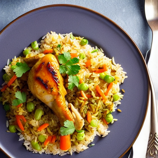 Halal Chicken and Rice Pilaf