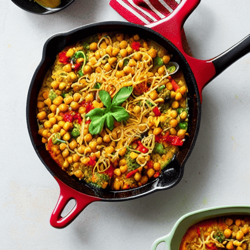 Vegetable and Chickpea Bake Noodle Casserole
