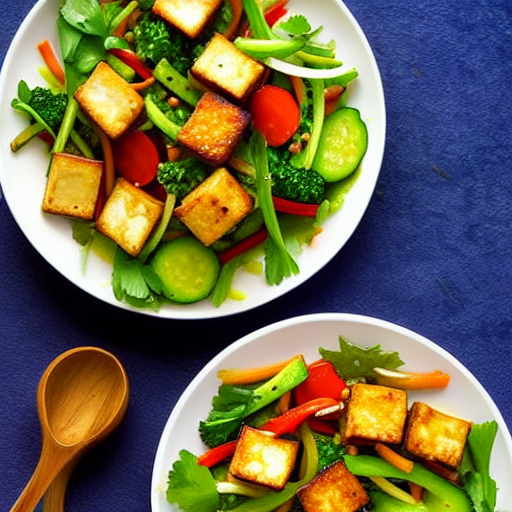 Crispy Tofu and Vegetable Salad