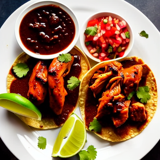 Tacos de Pollo en Mole