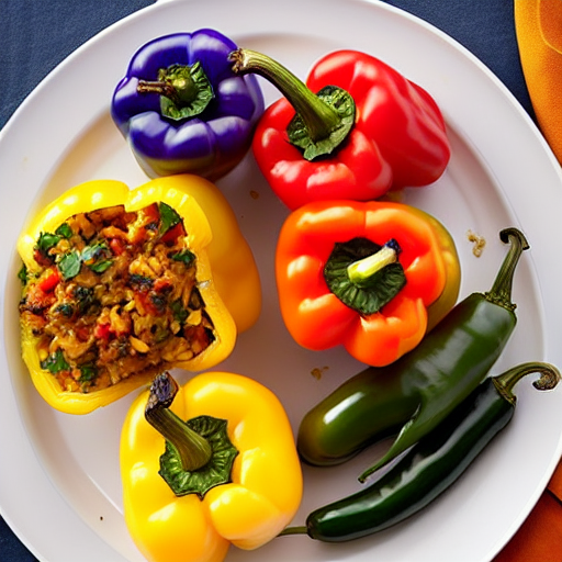 Baked Vegetable and Cheese Stuffed Peppers